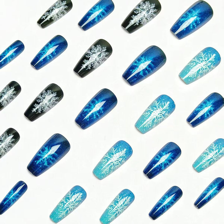 Frosted Snowflake Nail Art Bowlift