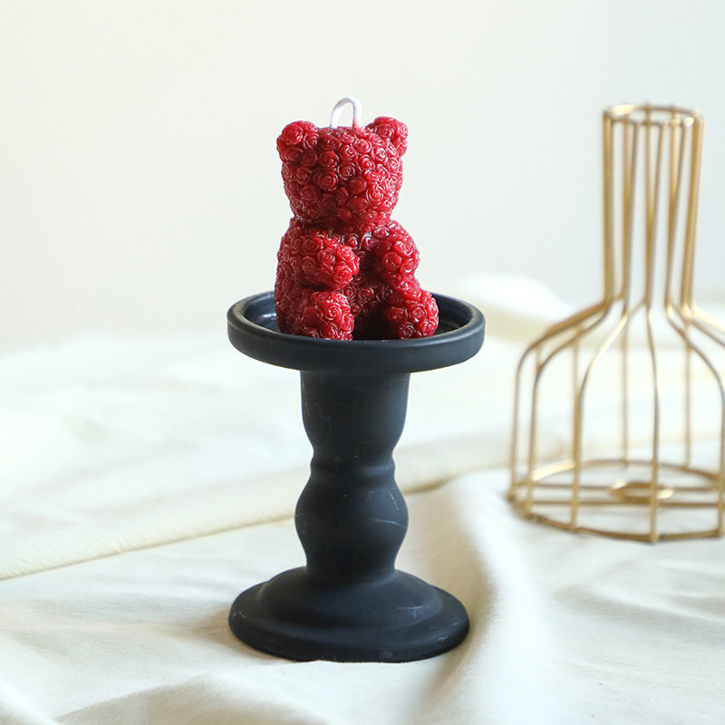 Ribbed Stacked Sphere Decorative Scented Pillar Candle With Long Cotton Wick