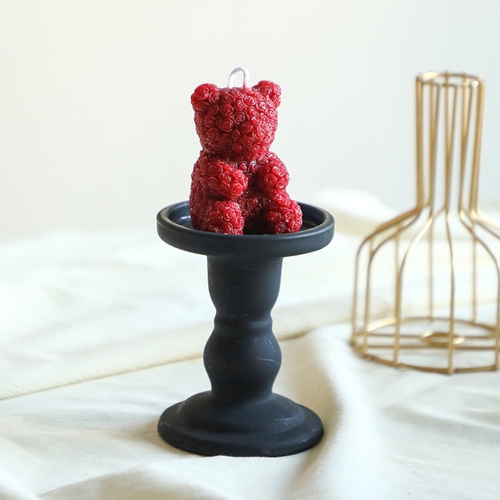 Ribbed Stacked Sphere Decorative Scented Pillar Candle With Long Cotton Wick