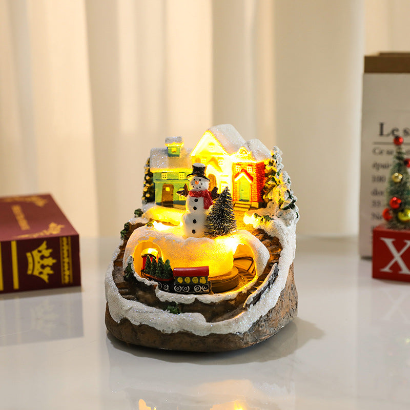 LED Illuminated Christmas Village Scene Bowlift