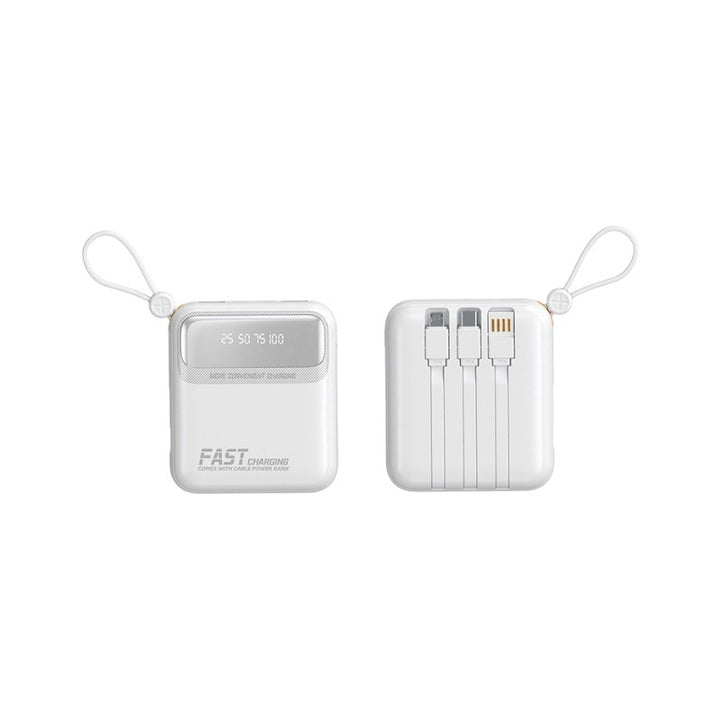 Portable power bank with integrated cables and multifunctional charging port Bowlift