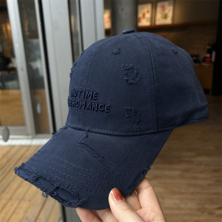 Women's Distressed Cotton Baseball Cap Bowlift