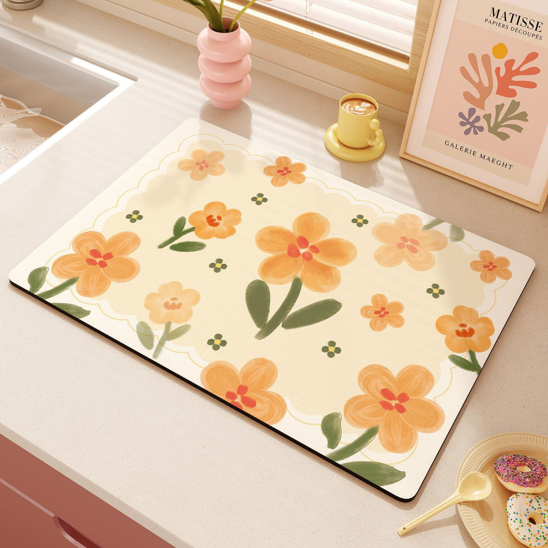 Cute Heart-Themed Kitchen Mat Bowlift