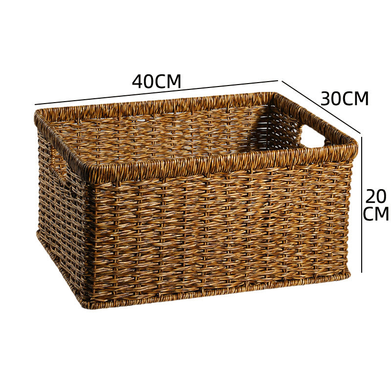 Handcrafted Rectangular Wicker Storage Bin Bowlift