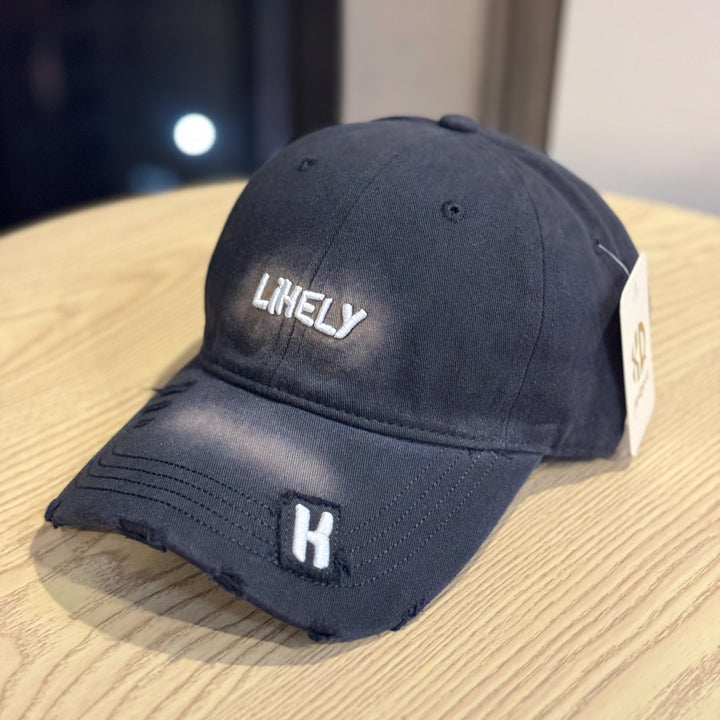 Women's Distressed Embroidered Baseball Cap Bowlift