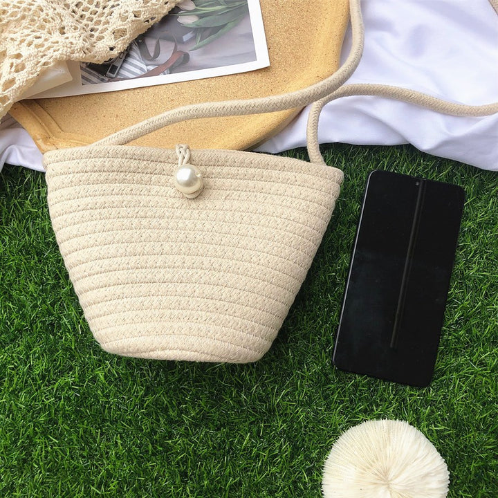 Handmade Macrame Bag with Bead Accent Bowlift