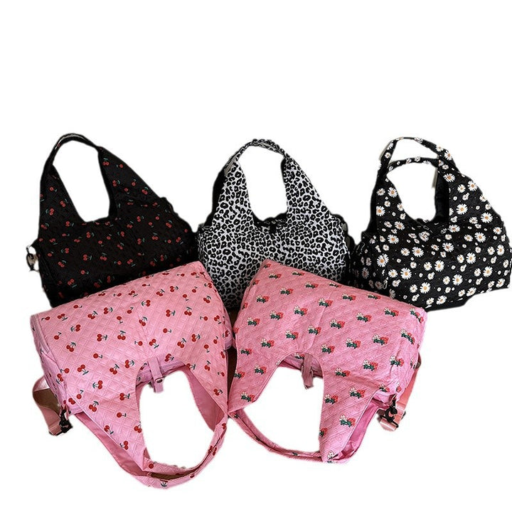 Floral Pattern Quilted Shoulder Bag Bowlift