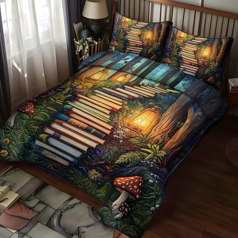 Quilted Ocean Wave Microfiber Comforter Set With Matching Shams And Plush Hypoallergenic Fill