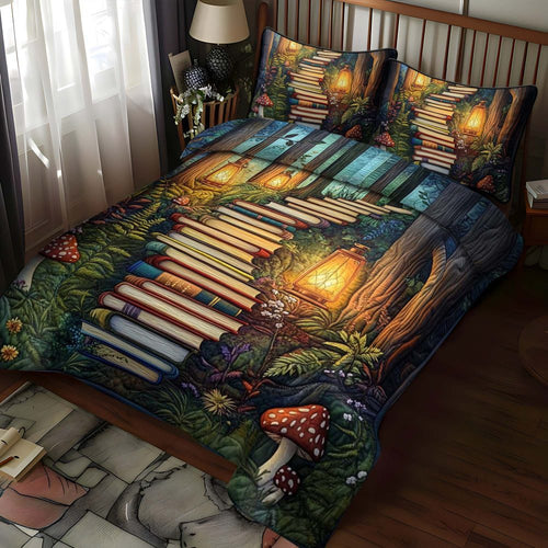 Quilted Ocean Wave Microfiber Comforter Set With Matching Shams And Plush Hypoallergenic Fill