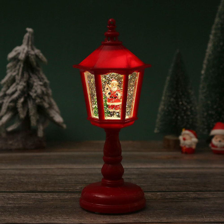 Nostalgic Christmas lantern with moving Santa scene Bowlift