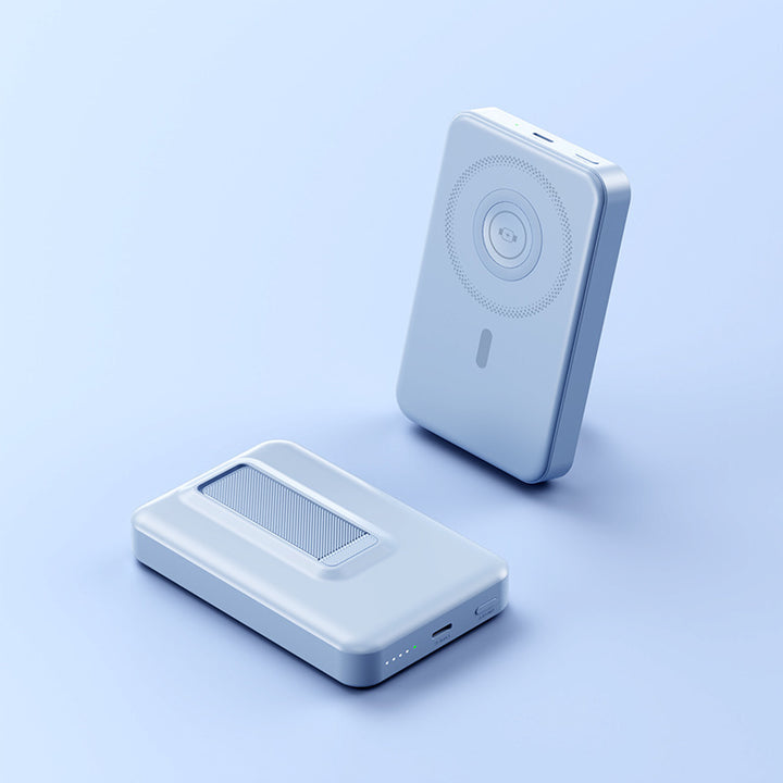 Portable charger with integrated wireless charging technology and intelligent power display Bowlift