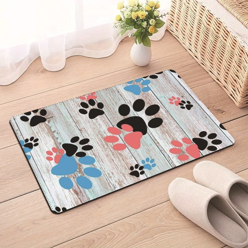 Decorative Pet-Themed Bath Mat Bowlift