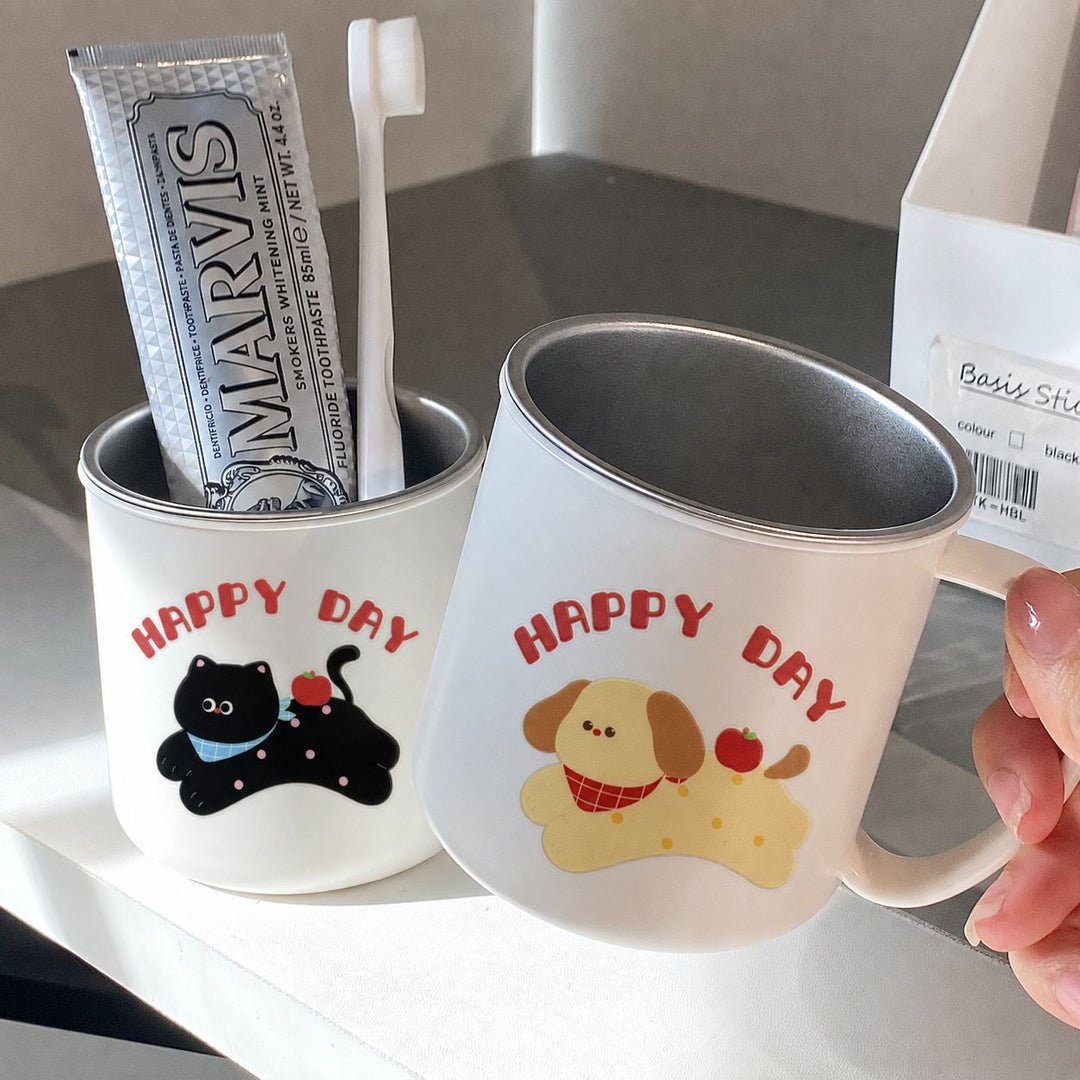 Ceramic mug with playful cat motif and cheerful inscription Bowlift