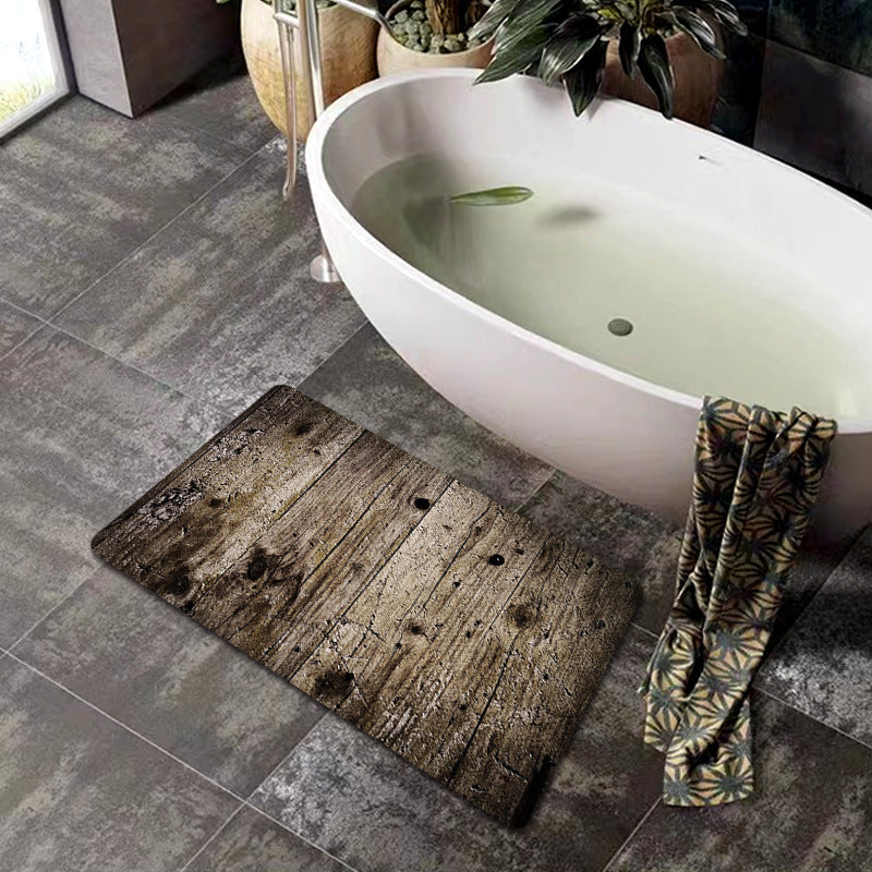 Natural Wood Grain Bath Mat Bowlift