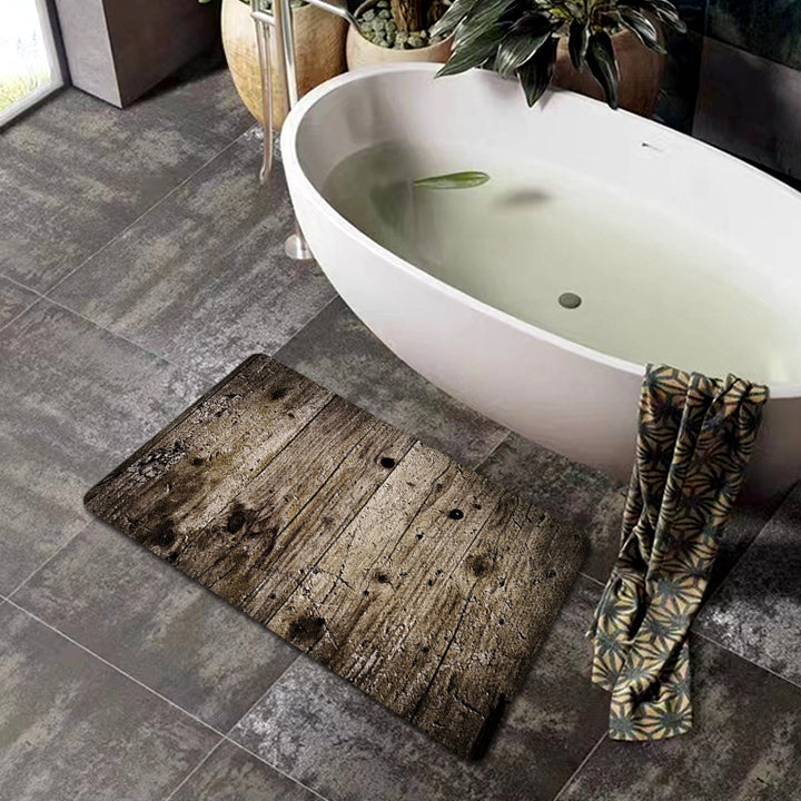 Natural Wood Grain Bath Mat Bowlift