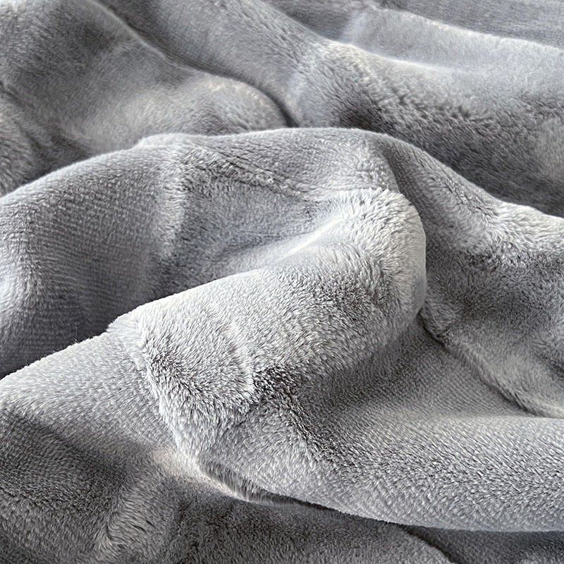 Textured Patchwork Fleece Blanket Bowlift