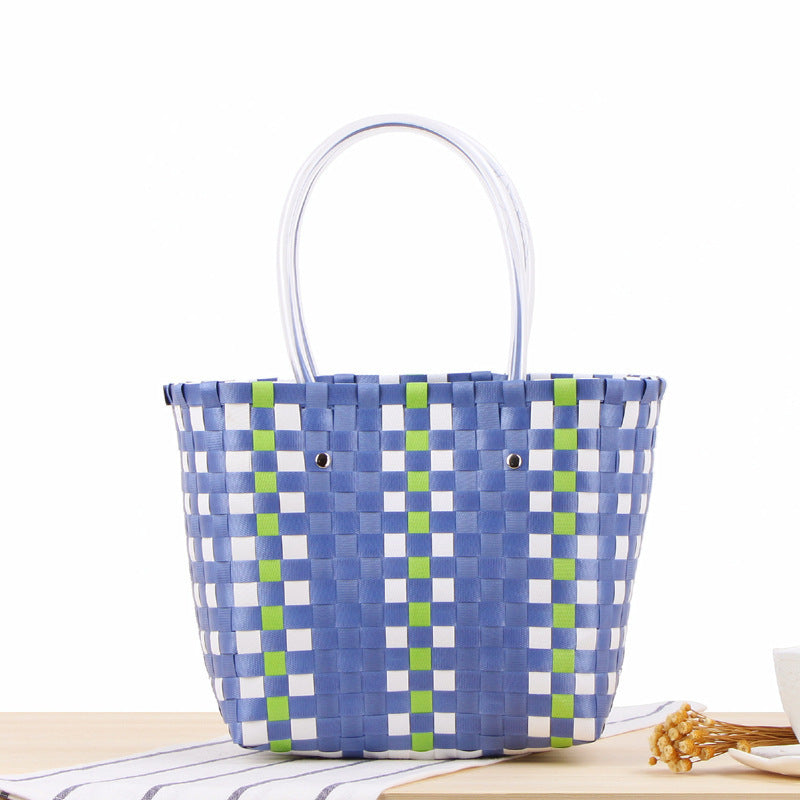 Braided shopping bag with colorful pattern Bowlift