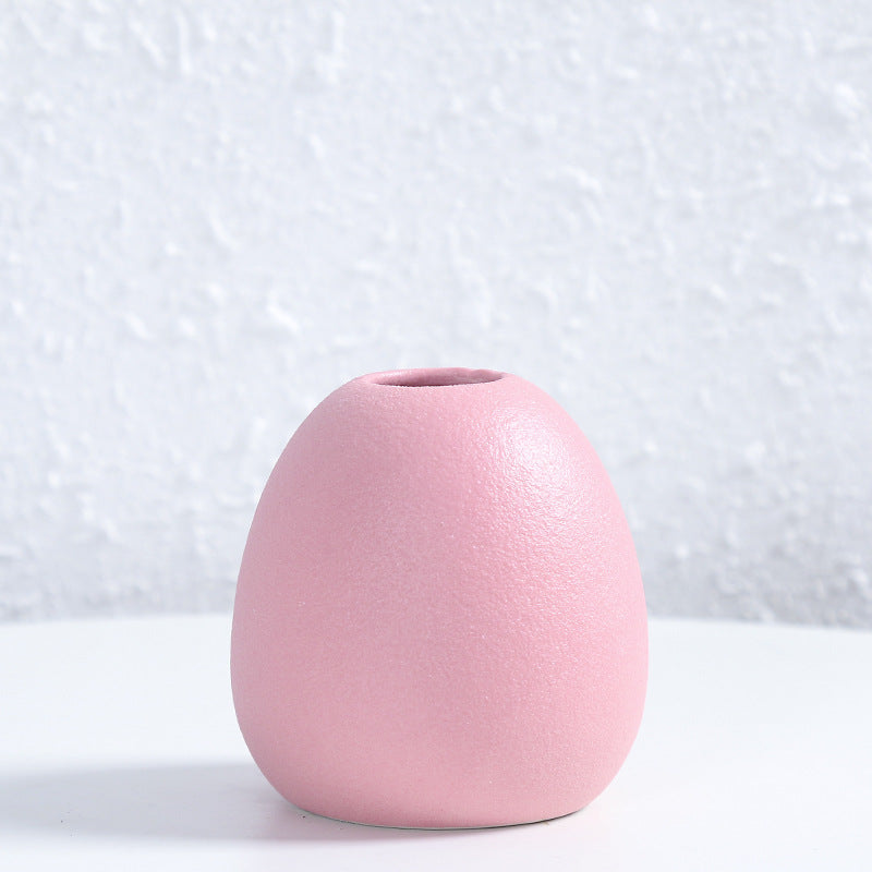 Contemporary Egg-Shaped Ceramic Flower Vase Bowlift