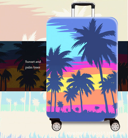Women's Hard Shell Suitcase with Gorgeous Sunset Design Bowlift