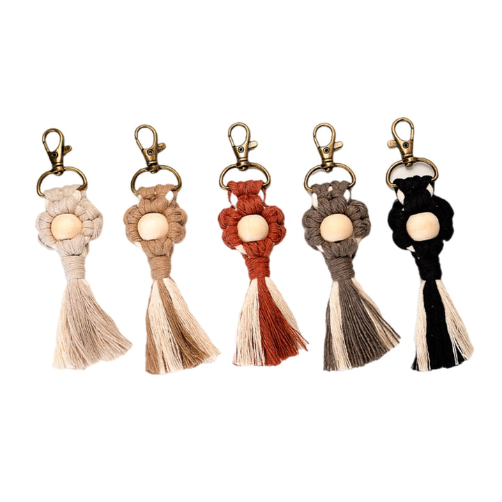 Macrame Keychain with Wooden Accents Bowlift