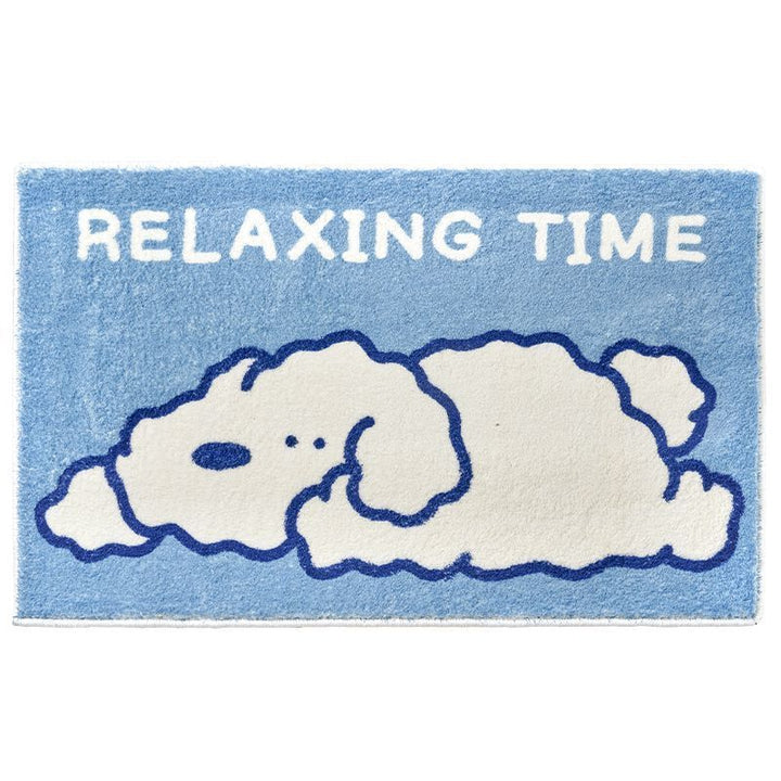 Plush Dog-Themed Floor Mat