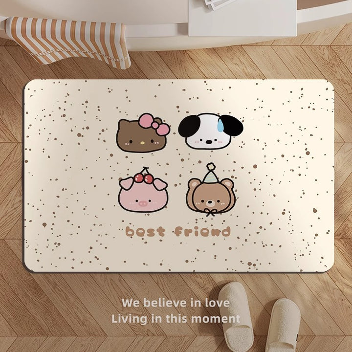 Cute Kitty-Themed Memory Foam Bath Mat Bowlift