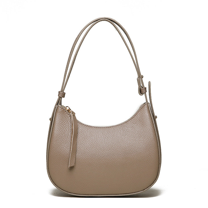 Stylish Pebbled Leather Hobo Bag Bowlift