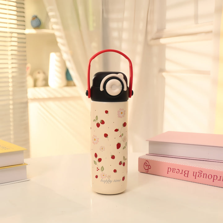 Insulated Stainless Steel Drink Bottle with Cheerful Flower Pattern Bowlift