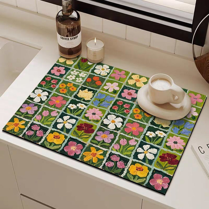 Decorative Floral Art Mat Bowlift
