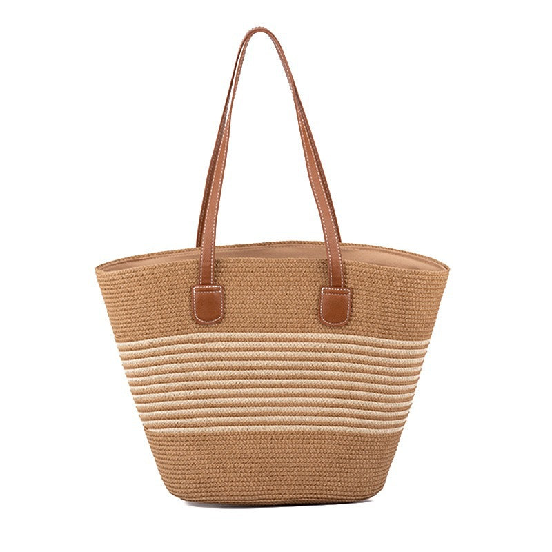 Elegant and Versatile Beach Bag with Leather Handles Bowlift