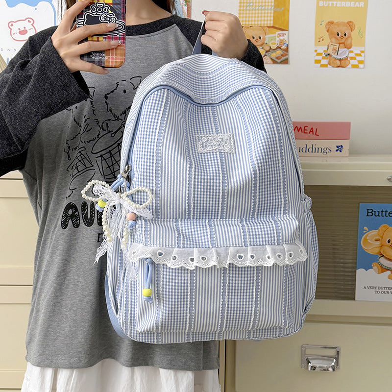 Stylish Striped Design Backpack Bowlift