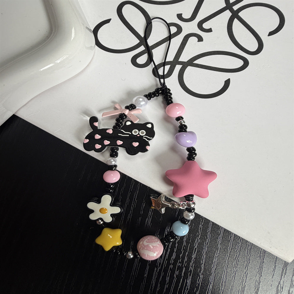 Beaded Dog Charm Keychain Bowlift