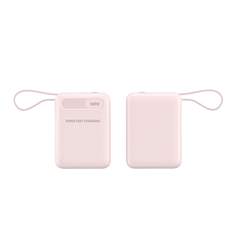 Portable power bank with integrated fast charging cables and digital charging status indicator Bowlift