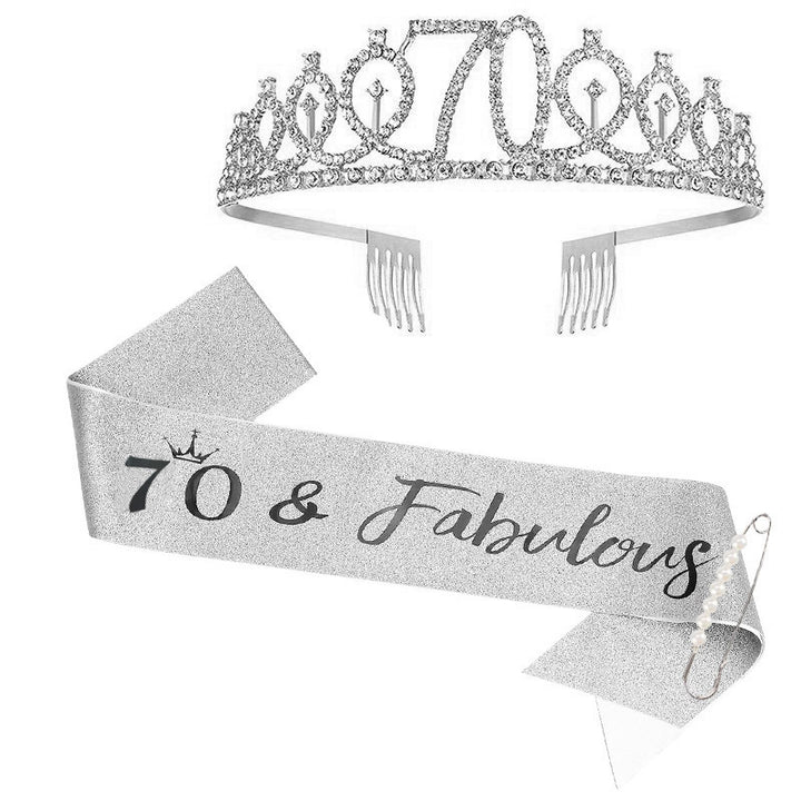 Ladies Sparkling Tiara with personalized 80th Birthday Inscription Bowlift