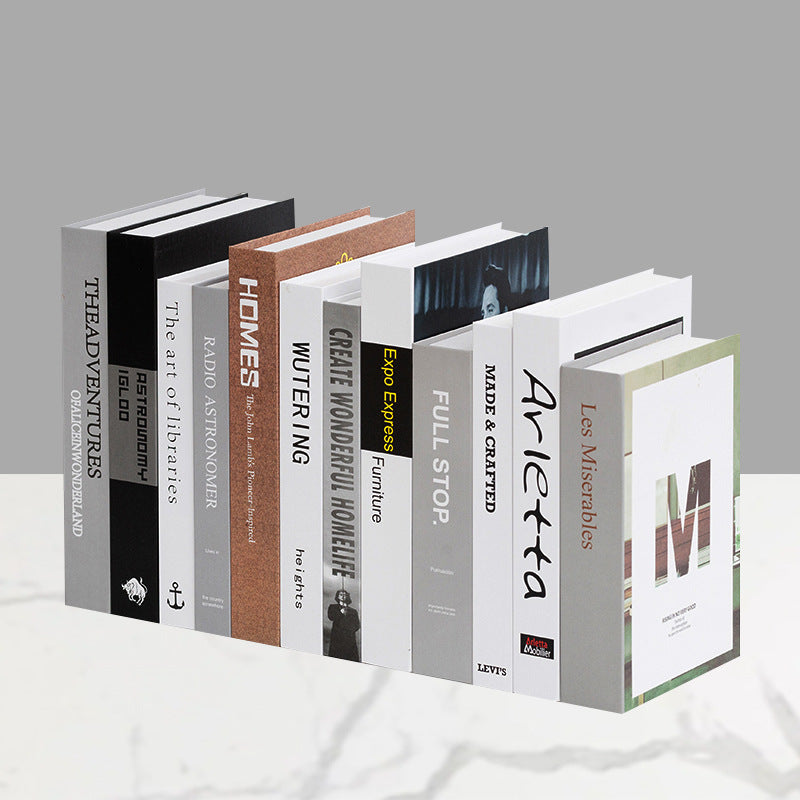 Decorative faux book storage box set for bookshelf styling Bowlift