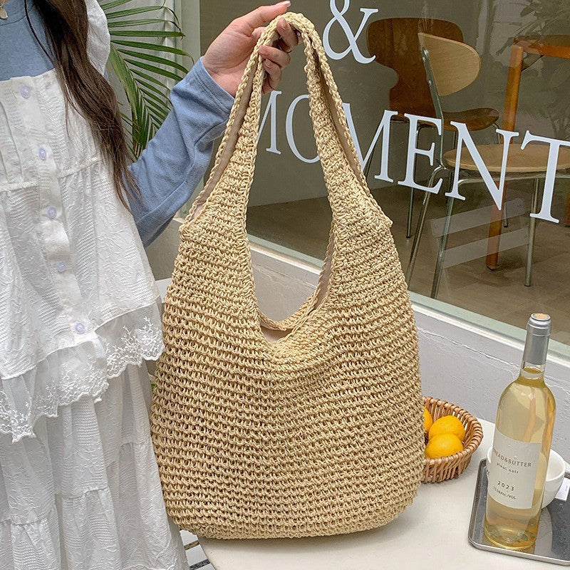 Elegant and Versatile Beach Bag with Leather Handles Bowlift
