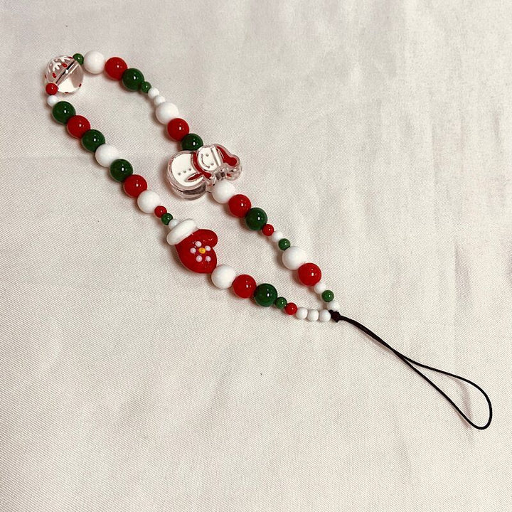 Festive Beaded Charm Phone Strap Bowlift