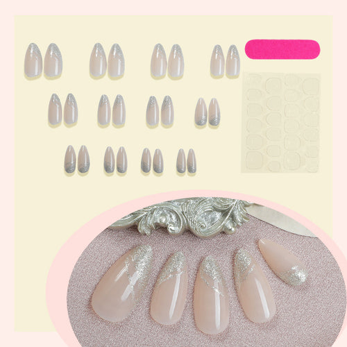 Elegant Glittery Press-On Nail Set Bowlift