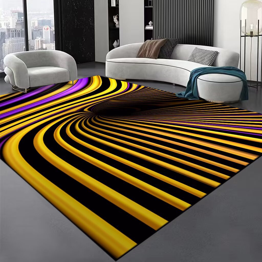 Modern Optical Illusion Area Rug Bowlift
