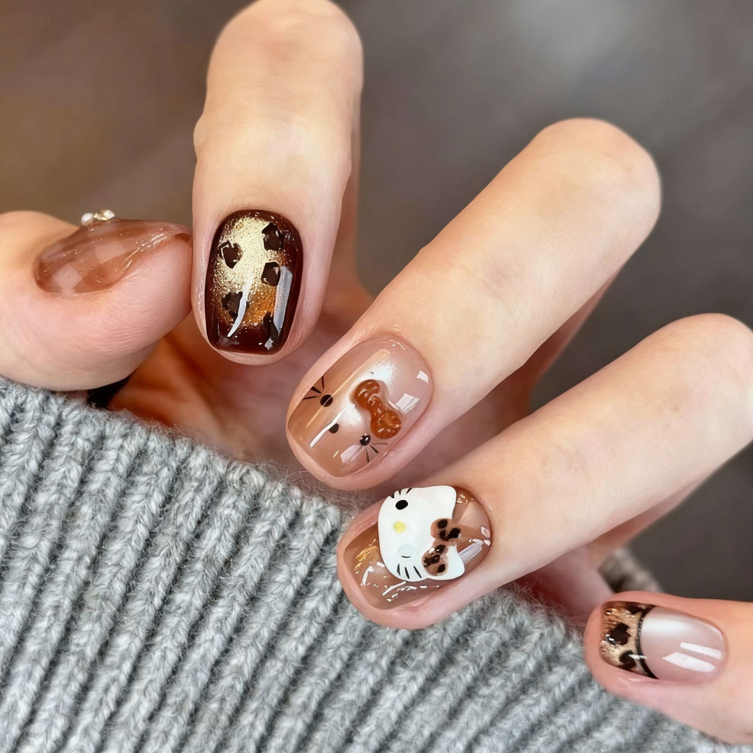 Creative artificial nails with cute animal designs Bowlift