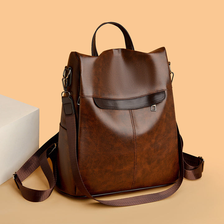 Versatile Structured Leather Backpack Bowlift