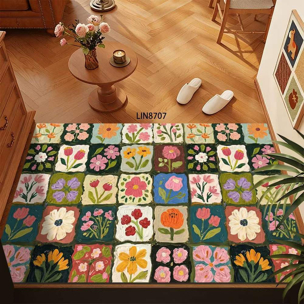 Floral Pattern Decorative Floor Mat Bowlift