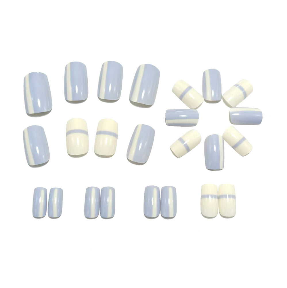 Artificial nails with modern geometric design and stylish gradient Bowlift
