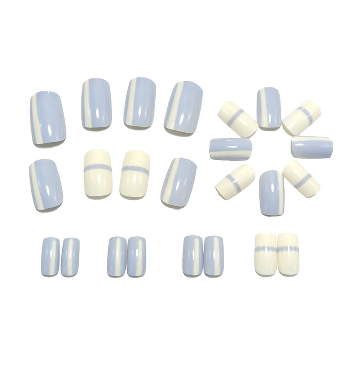 Artificial nails with modern geometric design and stylish gradient Bowlift