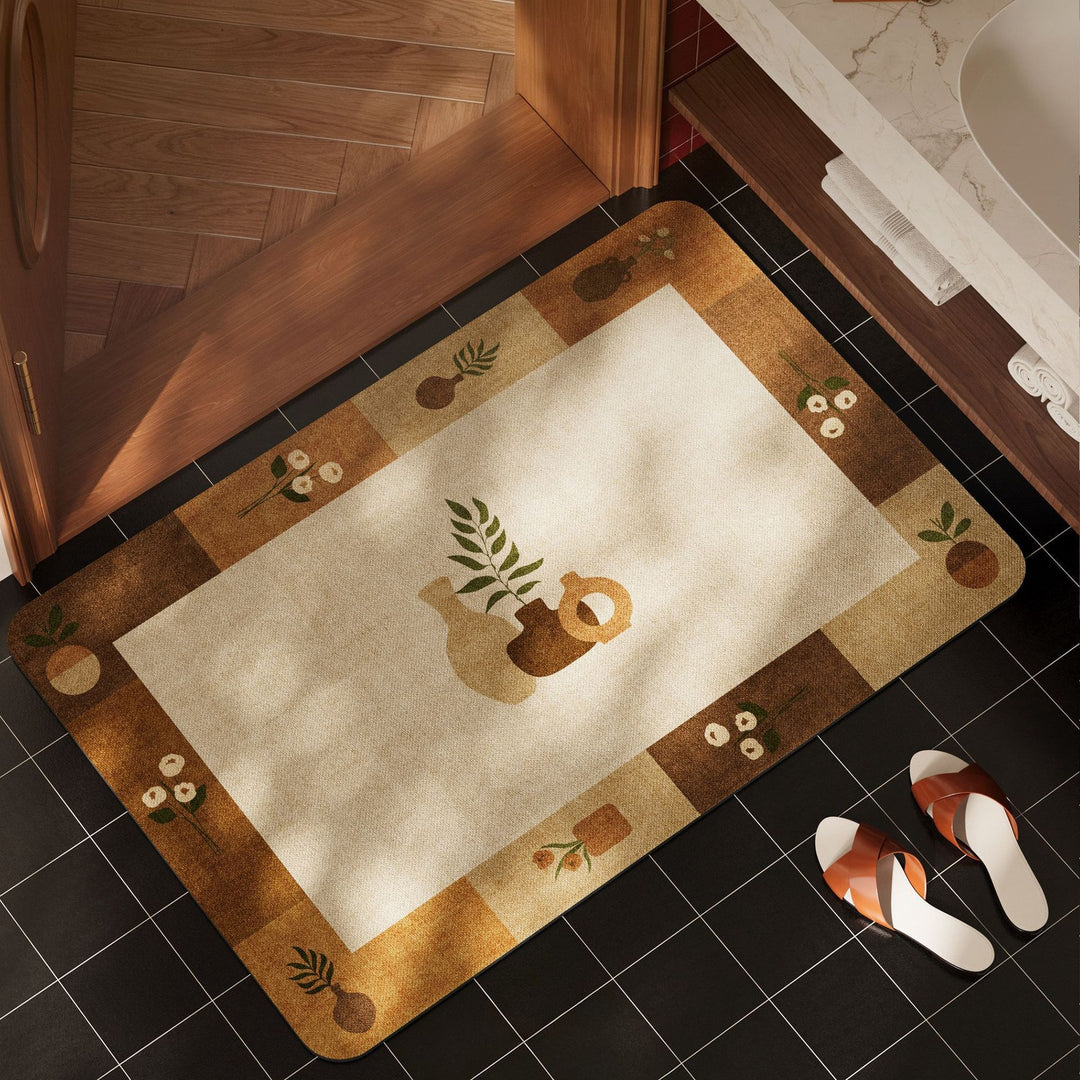 Floral Pattern Non-Slip Bath Mat