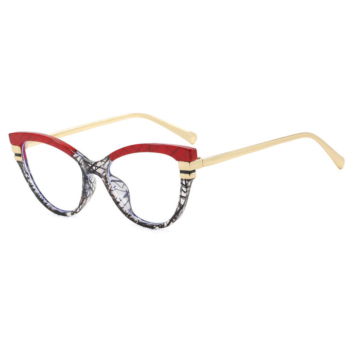 Ladies Cat-Eye Sunglasses with Elegant Metal Accents Bowlift