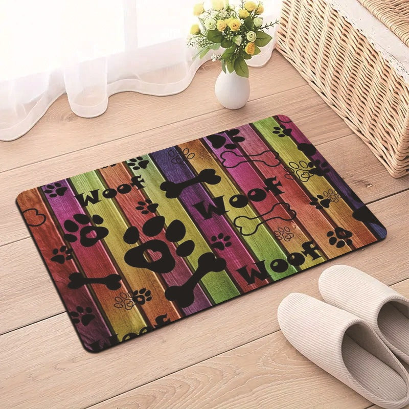 Decorative Pet-Themed Bath Mat Bowlift