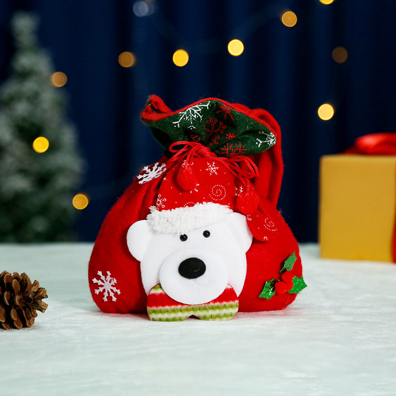 Cute Christmas gnome with gift sack Bowlift