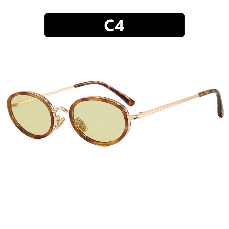 Ladies elegant round sunglasses with stylish metal frame Bowlift