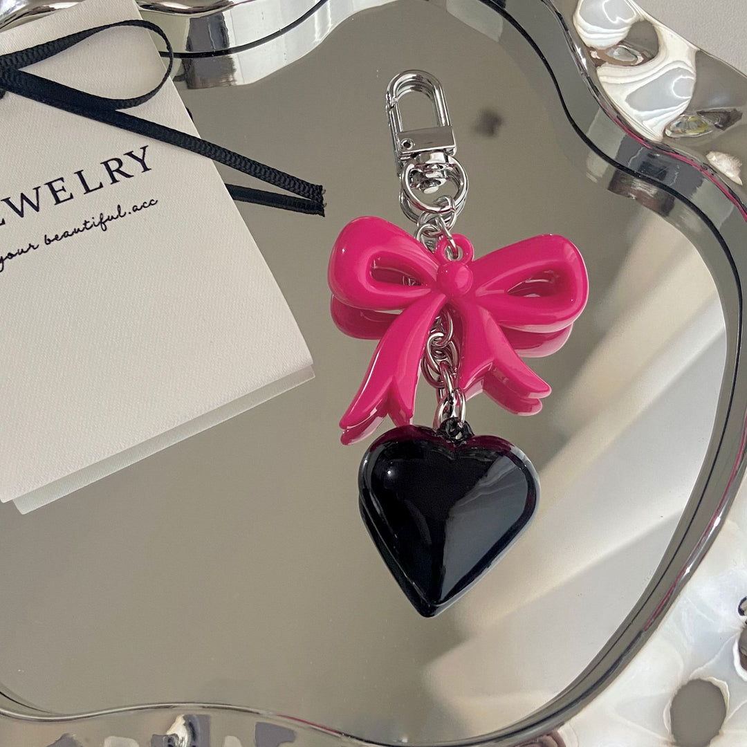 Heart and Bow Charm Keychain Bowlift